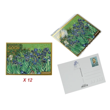 Kpl. 12 pocztówek - V. van Gogh, Irysy (CARMANI)