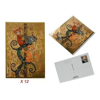 Kpl. 12 pocztówek - Inspirowana malarstwem G. Klimt (CARMANI)
