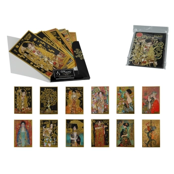 Kpl. 12 pocztówek w ozdobnej teczce - G. Klimt, mix wzorów (CARMANI)