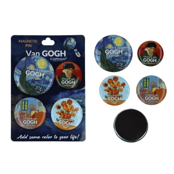Kpl. 4 przypinek magnetycznych - V. van Gogh (CARMANI)