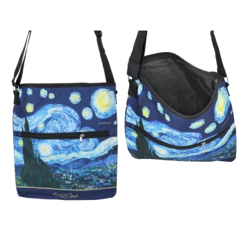 Torebka z suwakiem i paskiem na ramię - V. van Gogh, Gwiaździsta Noc (CARMANI)