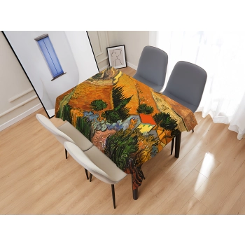Obrus/bieżnik plamoodporny - V. van Gogh, Krajobraz z domem i oraczem