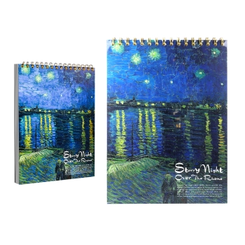 Blok rysunkowy/szkicownik - V. van Gogh, Gwiaździsta Noc nad Rodanem