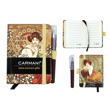 Notes A7 - A. Mucha, Kamienie szlachetne Topaz i Szmaragd (CARMANI)