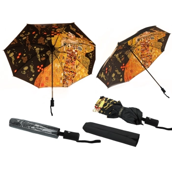 Parasol automatyczny, składany - G. Klimt, Adela (dekoracja pod spodem) (CARMANI)