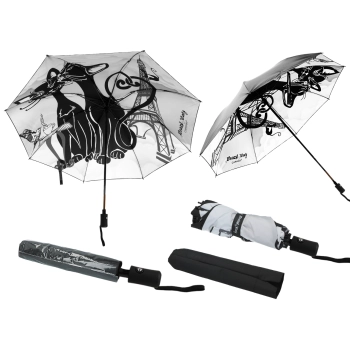 Parasol automatyczny, składany - Koci świat (dekoracja pod spodem) (CARMANI)