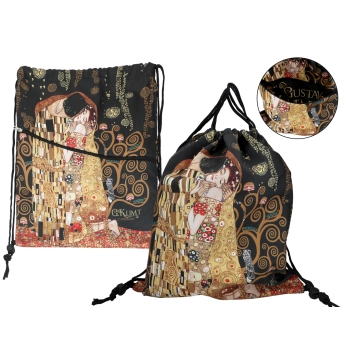 Worek na plecy z kieszenią w tubie - G. Klimt, Pocałunek (CARMANI)