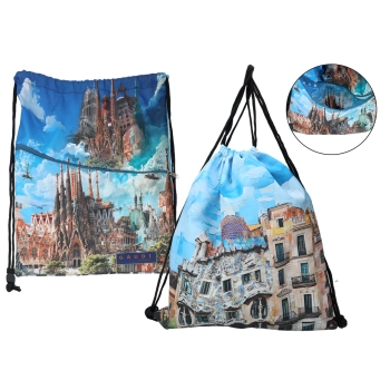 Worek na plecy z kieszenią w tubie - inspirowana malarstwem  A. Gaudi (CARMANI)