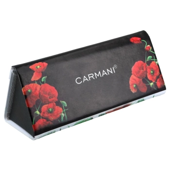 Etui na okulary, składane - Dekoracja kwiatowa, Maki (CARMANI)