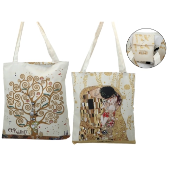 Torba na ramię - G. Klimt, Pocałunek + Drzewo, jasne tło (CARMANI)
