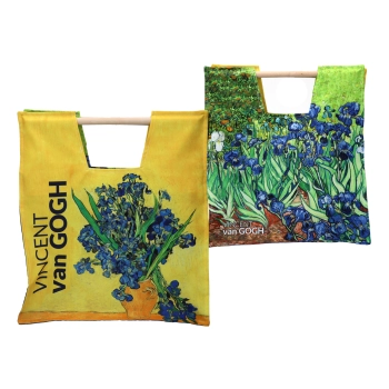 Torba z drewnianym uchwytem - V. van Gogh, Irysy (CARMANI)