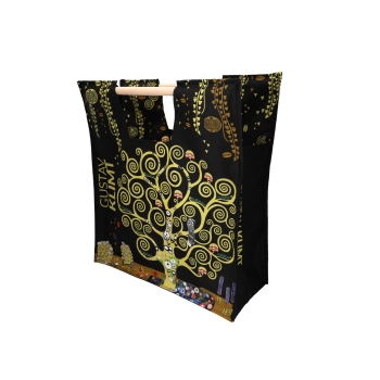 Torba z drewnianym uchwytem - G. Klimt, Drzewo życia (CARMANI)