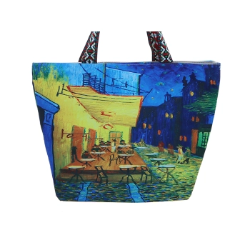 Torba na suwak z nadrukiem dwustronnym- V. van Gogh, Taras kawiarni w Nocy