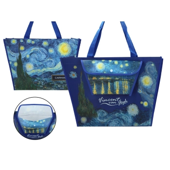 Torba na ramię z kieszonką - V. van Gogh, Gwiaździsta Noc nad Rodanem (CARMANI)