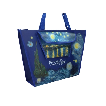 Torba na ramię z kieszonką - V. van Gogh, Gwiaździsta Noc nad Rodanem (CARMANI)