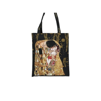 Torba śniadaniowa - G. Klimt, Pocałunek i Drzewo życia (czarne tło) (CARMANI)