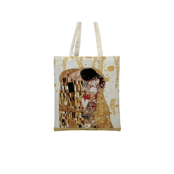 Torba śniadaniowa - G. Klimt, Pocałunek i Drzewo życia (kremowe tło) (CARMANI)