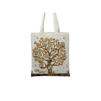 Torba śniadaniowa - G. Klimt, Pocałunek i Drzewo życia (kremowe tło) (CARMANI)