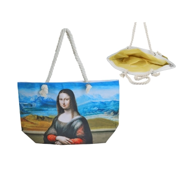 Torba z uszami ze sznurka - L. Da Vinci, Mona Lisa
