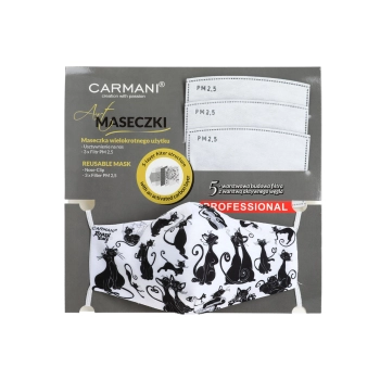 Maseczka ochronna z filtrem - Koty (CARMANI)