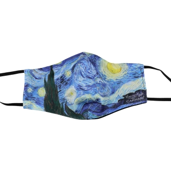 Maseczka ochronna - V. van Gogh, Gwiaździsta Noc (czarna gumka) (CARMANI)