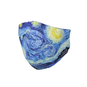 Maseczka ochronna - V. van Gogh, Gwiaździsta Noc (czarna gumka) (CARMANI)