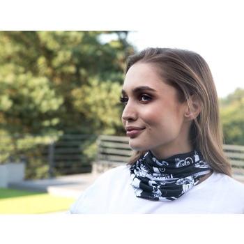 Komin/chusta - Koci świat - alternatywa maseczki (czarne tło) (CARMANI)