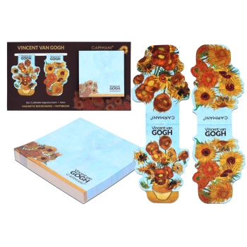 Kpl. Notes magnetyczny i 2 zakładki magnetyczne - V. van Gogh, Słoneczniki (CARMANI)