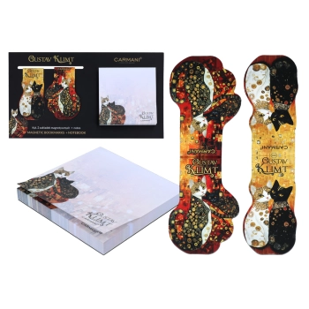 Kpl. Notes magnetyczny i 2 zakładki magnetyczne - Inspirowane malarstwem G. Klimt (CARMANI)
