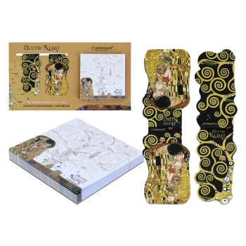 Kpl. Notes magnetyczny i 2 zakładki magnetyczne - G. Klimt, Drzewo życia, Pocałunek (CARMANI)