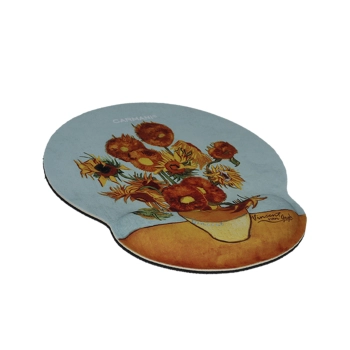 Podkładka pod mysz komputerową z poduszką na nadgarstek - V. van Gogh, Słoneczniki (CARMANI)