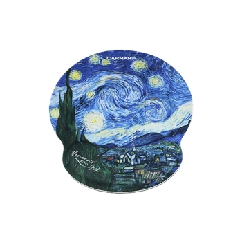Podkładka pod mysz komputerową z poduszką na nadgarstek - V. van Gogh, Gwiaździsta Noc (CARMANI)