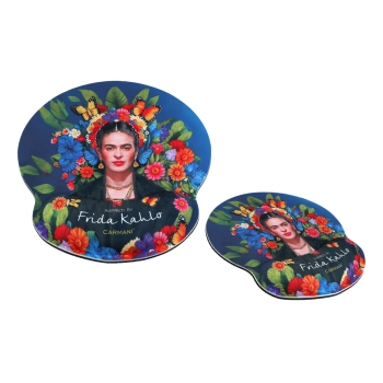 Podkładka pod mysz komputerową z poduszką na nadgarstek - inspirowana malarstwem F. Kahlo (CARMANI)