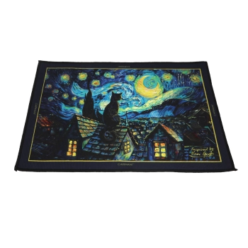 Dywanik - Inspiriwany V. van Gogh, Gwiaździsta Noc i Koty (CARMANI)