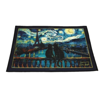 Dywanik - Inspiriwany V. van Gogh, Gwiaździsta Noc i Koty (CARMANI)