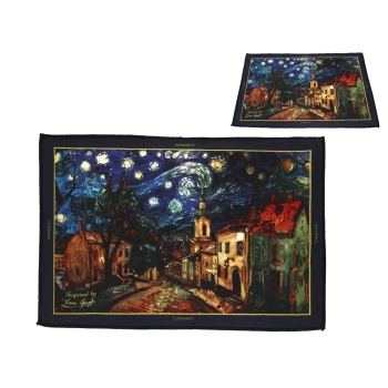 Dywanik - Inspiriwany V. van Gogh, Gwiaździsta Noc i Koty (CARMANI)