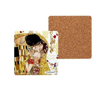 Kpl. 4 podkładek korkowych - G. Klimt, białe tło (CARMANI)