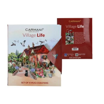 Kpl. 4 podkładek korkowych - Village Life (CARMANI)