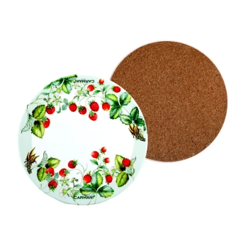 Podkładka ceramiczna, okrągła - Poziomka (CARMANI)