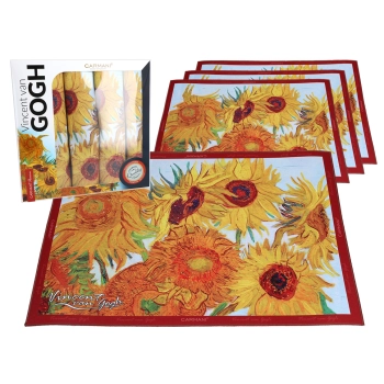 Kpl. 4 podkładek na stół - V. van Gogh, Słoneczniki (CARMANI)