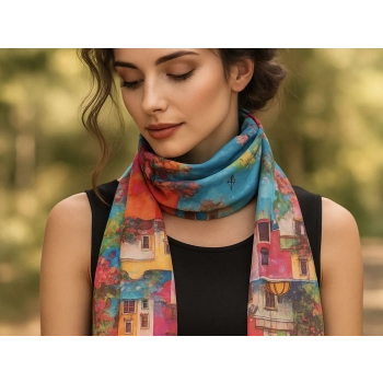 Szal - Inspirowany malarstwem F. Kahlo (CARMANI)