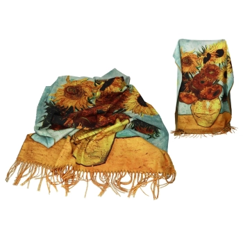 Szal - V. van Gogh, Słoneczniki w wazonie (CARMANI)