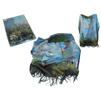 Szal - C. Monet, Kobieta z parasolem (CARMANI)