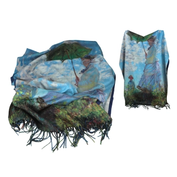 Szal - C. Monet, Kobieta z parasolem (CARMANI)