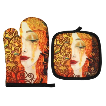 Kpl. Łapka i rękawica kuchenna - G. Klimt, Złote łzy (CARMANI)