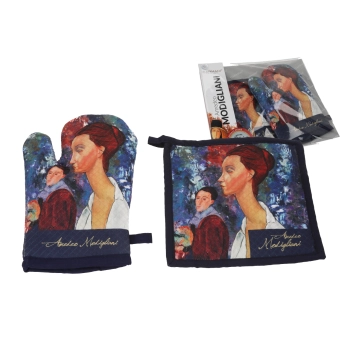 Kpl. Łapka i rękawica kuchenna - A. Modigliani, Lunia Czechowska i Leopold Zborowski (CARMANI)