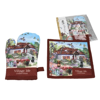 Kpl. Łapka i rękawica kuchenna - Village Life (CARMANI)