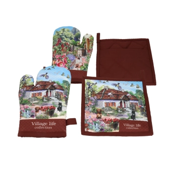 Kpl. Łapka i rękawica kuchenna - Village Life (CARMANI)