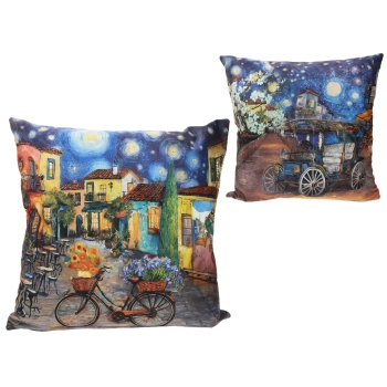 Poduszka z wypełnieniem/suwak - Inspirowana malarstwem V. van Gogh (CARMANI)