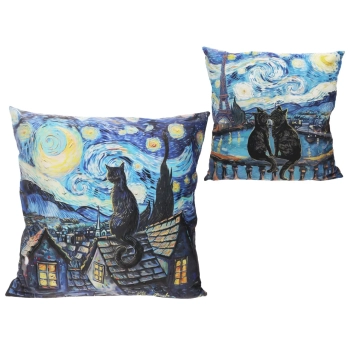Poduszka z wypełnieniem/suwak - Inspirowana malarstwem V. van Gogh (CARMANI)